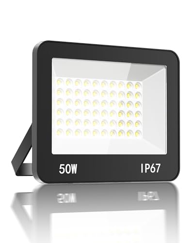 HAPYLUMI Focos Led Exterior 50W, 5000LM Foco LED Floodlight 6500K Blanco Frío, Proyector LED Exteriores IP67 Impermeable Luz de Seguridad Exterior para Terraza Jardín Patio Garaje
