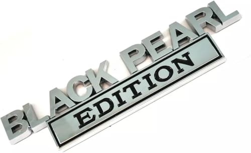Image of 1x Pirate Plus 1x Black Pearl Edition Metal Emblem Sticker Badge Replacement for Universal Car Truck, RV, Scooter, SUV (Silver Black)