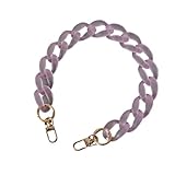 ZKALQECNF ハンドバッグ ストラップ キャンディカラー スーパーシック レディ レジン 簡単 マッチング ハンドバッグ マット ストラップ ガールズ チェーン ファッション イブニング パース バッグ ベルト クロス ボディバッグ ストラップ(ピンク、45cm)
