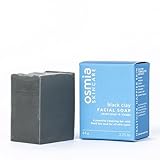 Osmia Black Clay Facial Soap - Dead Sea Mud & Coconut Milk Cleansing Bar for Normal, Problem & Combination Skin (2.25 oz)