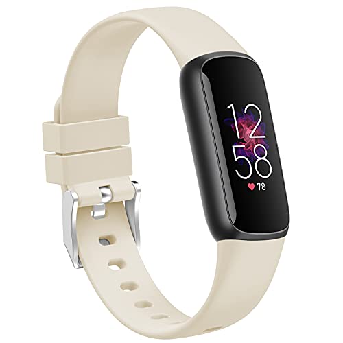 TopPerfekt Armbänder Kompatibel mit Fitbit Luxe Damen Herren Große Kleine Größe Weiches Silikon Ersatz Sport Armband Dünn Strap Zubehör für Fitbit Luxe Fitness und Wellness Tracker in 2021