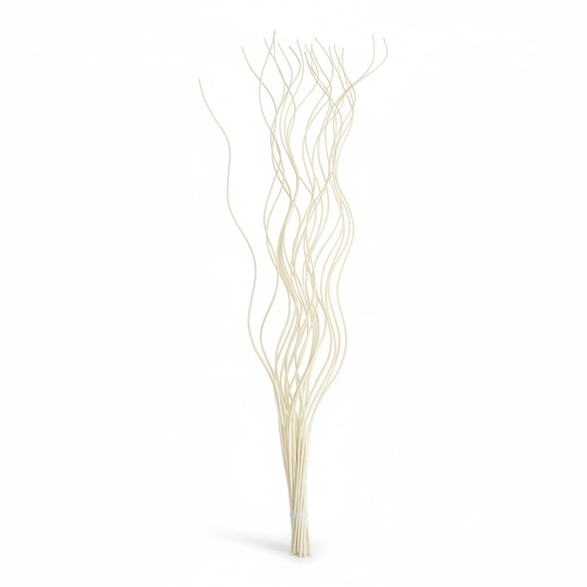 Homestreet Spiral Willow Twigs 85cm (34”) – 20 Decorative Natural Branches for Vase & Home Décor – Tall Tabletop & Floor Display – Multiple Colours Available (Cream)