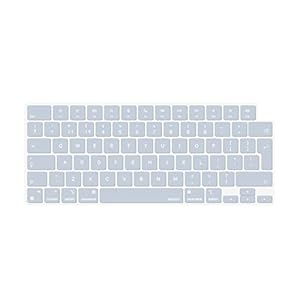 MOSISO Keyboard Cover Skin Compatible with MacBook Air 13.6 M3 A3113 M2 A2681 2025-2022, for MacBook Air 15 2025-2023, for Mac Pro 14/16 inch M4 M3 M2 M1 2021-2025, EU Layout, Baby Blue