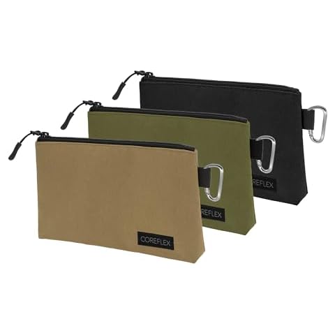 COREFLEX Premium Tool Pouch Zipper Bag, Small Tool Bag, Multipurpose Storage pouch, Heavy duty Flat Bottom Tool bag with YKK Zipper (3 pack Small 8inch) Cover