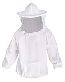 iiniim Professional Beekeeping Jacket Bee Protecting Suit with Fencing Veil Goatskin Leather Gloves