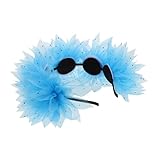 Angoily メッシュパーミングヘアバンド ファッションヘッドバンド ユニークなヘッドバンド ブライダルヘッドバンド コスチュームヘアフープ 仮装パーティー帽子 ダイヤモンド Sky-blue