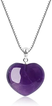 COAI Womens Love Heart Silver Chain Stone Pendant Necklace
