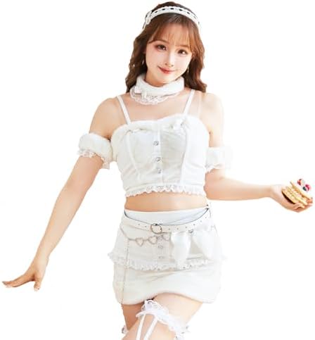 [Malymoon] コスプレ サンタ サンタクロース ハート レッド ホワイト 赤 白 衣装 仮装 マリームーン 8点セット 10035 詳細画像1