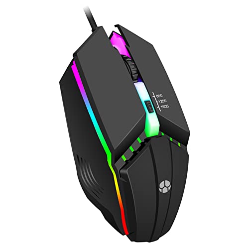 X1 Neutral Wired USB Mouse Vibrant RGB Luminous Accents for Office, Gaming & Laptop Use Compact 115mm 3‚ Key Design with 1.35m Cable for Desktop & Notebook