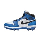 Nike Jordan 1 Mid TD Men's Football Cleat (FJ6805-104, White/Royal/Black) Size 9.5