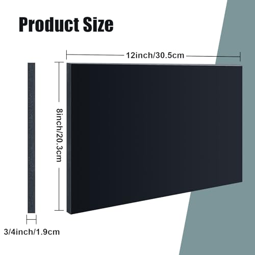 Image of Wesiti 2 Pcs 3 /4 inch Thick HDPE Plastic Sheets Thick Hard HDPE Sheet Polyethylene Sheet, High Density Polyethylene Board for Crafts Flat Panel DIY Materials for Home Decor Handicrafts (Black, 8 inch X 12'')