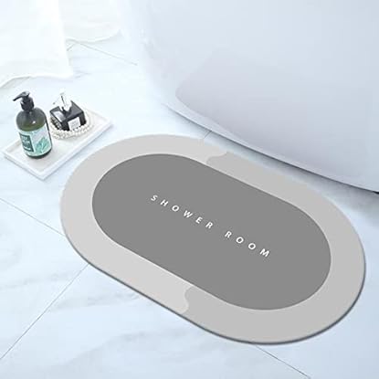 Foto di HUTVD Tappeti da Bagno Assorbenti, Tappeto Bagno Antiscivolo Lavabile Morbido in Microfibra Tappeto da Bagno ad Asciugatura Rapida Tappetino per Doccia e Ingresso, 40 * 60 cm (Grigio)