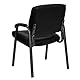Flash Furniture Haeger Beistellstuhl/Chefsessel aus Leder, mit titangrauem pulverbeschichtetem Gestell, Schwarz