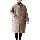 [1/2style] ニブンノイチスタイル コート ジャケット キルティング 中綿 ロング 暖かい ダウン 風 防寒 通勤 防風 アウター レディース (ベージュ、L)