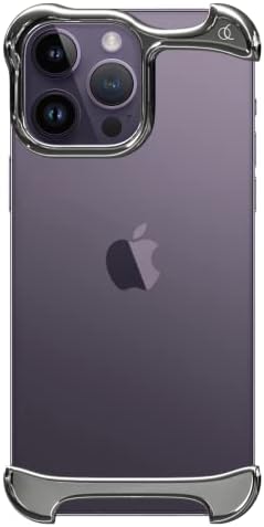 Arc Pulse Designed for iPhone 14 Pro Phone Case (2023), Minimalist Protective Shock Absorption Aerospace Grade Aluminum Shells + Elastomer Inlays Easy Fit 6.12 inch (Aluminum Mirror Polish Silver)