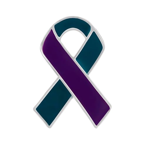 Image of Suicide Awareness and Prevention Pin - Bulk Packs - Variety Pack of Teal & Purple Ribbon Pin Perfect for Support Groups, Gift-Giving and Fundraising
