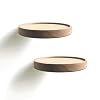 anaan Coracle Wandplank Hout Planten Zwevende Plankbeugel Wandrek Rond Kruidenrek Muurrek Hangrek presentatie voor plant…