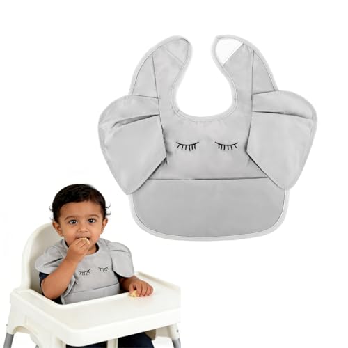 Image of SNOWIE SOFT Sleeved Bib Baby Bib with Pocket, Toddler Bib, Smock, Washable and Lightweight Waterproof Fabric, Fits Bibs for Baby 6 Months+