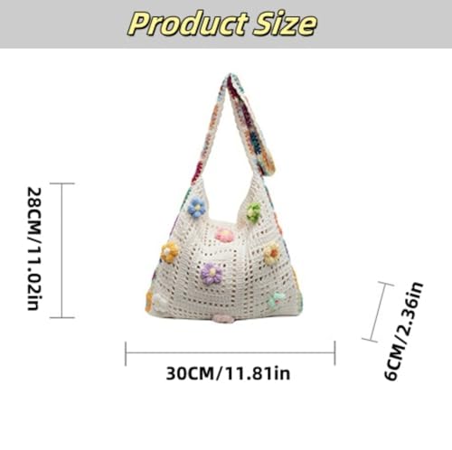 Women's Boho Embroidery Crossbody Bag Hollow Out Crochet Knit Shoulder Bag Knited Bag Handbag Summer Beach Tote3