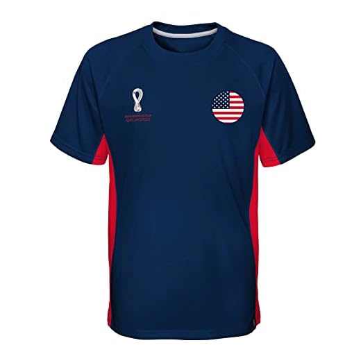 Outerstuff Men's Standard FIFA World Cup Panelled Raglan Short Sleeve Top, Red, X-Large