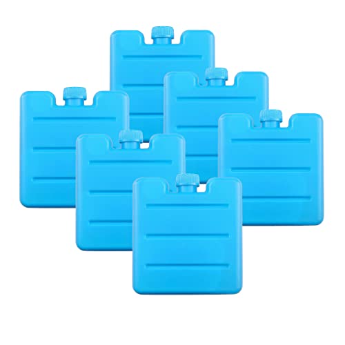 VonBueren 6 x Mini acumulador de Frio para Nevera portatil | 12h | Placas Hielo Nevera portatil pequeñas de 85 g | Azul | ca. 8 x 7,5 x 1,5 cm