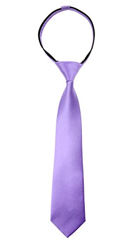 Spring Notion Boys' Satin Zipper Necktie, Optional Gift Box