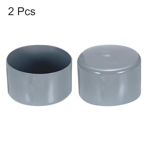 Image of uxcell 2pcs Rubber End Caps 65mm ID Vinyl Round Tube Bolt Cap Cover Screw Thread Protectors Grey, 40mm Height