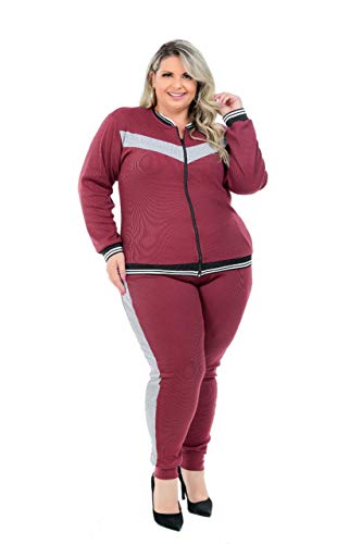 Lançamento Conjunto Blusa E Calça Ribana Plus Size Feminino COR:PRETO;TAMANHO:G1