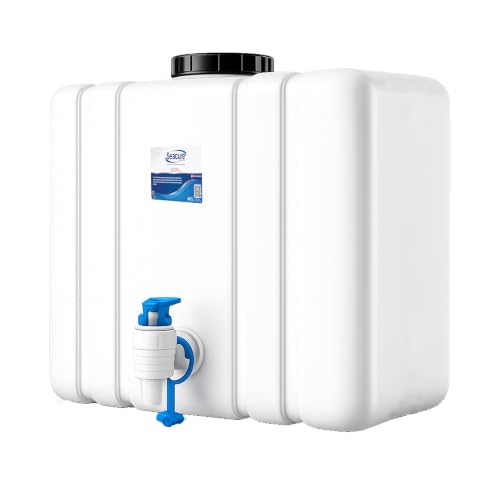 Image of SEACURE RO Waste Water Storage Tank 18L - Wall-Mountable, Food-Grade HDPE Plastic, Translucent Design, Easy to Connect with All Ro purifiers /Air Conditioners /Other Sources (18, Liters)