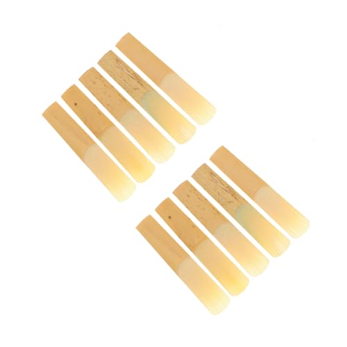 Vaguelly 10Pcs Clarinet Reeds for Saxophone Durable and Easy to Install Clarinet Supplies and Musicians Hardness Natural Material