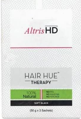 AL'TRIS HD HAIR HUE THERAPY SOFT BLACK 150gm (Natural, Cream, BLACK, All Hair Types, Demi-Permanent)