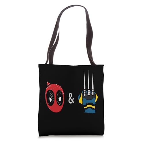 Marvel Studios Deadpool & Wolverine Mask & Claw Emoji Icons Tote Bag