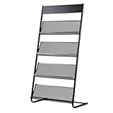 ByteRunning Presentoir Flyer Affichage Flyer PréSentoir Brochures Et Revues avec Multiple éTagèRes PréSentoir Mobile Montage Facile   Porte Documents   Porte Revues Journaux