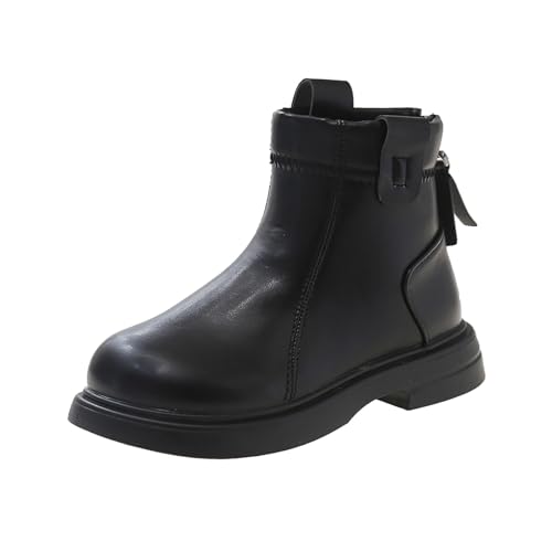 IWIHMIV Girls Riding Boots Kid Boots Toddler Girl Booties Kids Riding Boots Boys' Boots Girls Boys Ankle Boots Back Zipper Shoes