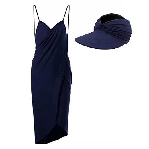 Saída de Praia Proteção UV + Viseira Dupla Face Vestido Feminino Multiuso Vira Saia Canga Verão Saída Banho Moda Praia Piscina Luxo Elegante (Azul-Marinho, XG (veste 44-46))
