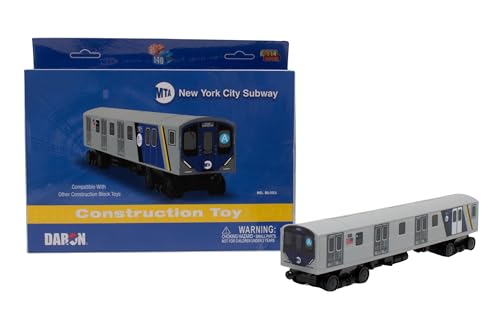 Daron MTA NYC Subway Car Buildable Train Set Officially Licensed Construction Toy and Free-Wheeling Vehicle for Kids Ages 5+