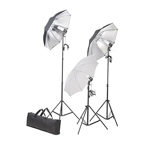 vidaXL Fotostudio Set 24 W Studioset Studiolampe Studioleuchte Stativ Schirm Cover