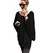 Women Blouse,Haoricu Fall Women Oversized Batwing Knitted Pullover Loose Sweater T shirt (Free Size, Black)