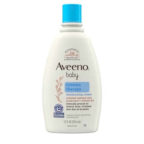 Image of Aveeno Baby Eczema Therapy Moisturizing Cream, Natural Colloidal Oatmeal & Vitamin B5, Moisturizes & Relieves Dry, Itchy, Irritated Skin Due to Eczema, Paraben- & Steroid-Free, 12 fl. oz