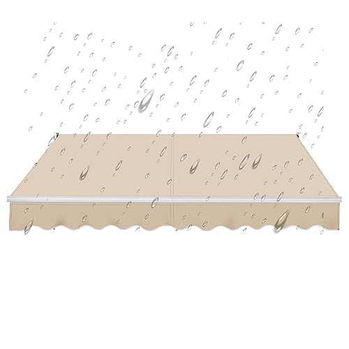 Toile d'ombrage en polyester durable beige 3,6x2,4 m pour auvent extérieur