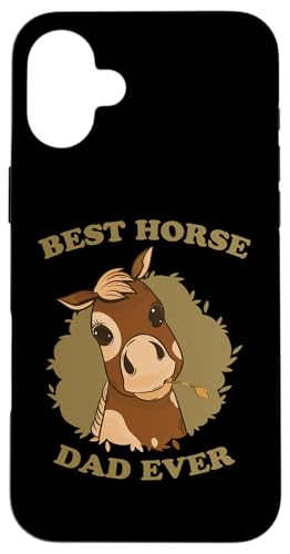 Carcasa para iPhone 16 Plus Best Horse Dad Ever caballo, papá, pony, padre, caballo, jinete