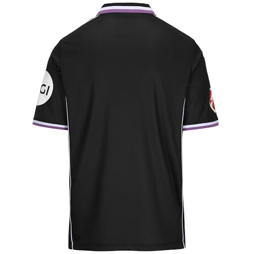 Kappa Camiseta Oficial Real Valladolid 2025/2026 Black/Violet/White SPONSOR2 | Tecnología Hydro-Way Protection, Tejidos Reciclados y Logotipos Termofusionados | 12Y