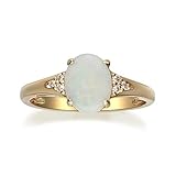 Gin & Grace 10K Yellow Gold Natural Ethiopian Opal Ring with Real Diamonds for women | Ethically, authentically & organically sourced (Oval) shaped opal hand-crafted jewelry for her | Opal Ring for women…