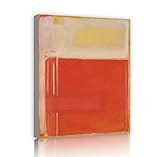 living room world market  RUIHOME Decor 1 PC Poster Red Yellow White Mural Poster Mark Rothko Canvas Artwork Prints Paintings Picture Hanging Kit for Bedroom Living Room 42x32cm Innerframe