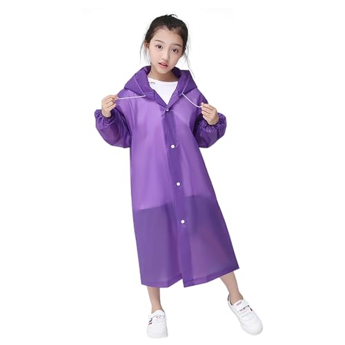 Xianynow Poncho Pluie Imperméable Cape Enfant Réutilisable Vêtement de Plein Air Cyclisme EVA Capuchon Léger