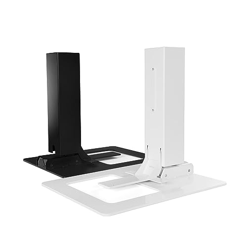 Image of UPLIFT DESK - E7 Electric Standing Desk Converter, Black Base, White Eco Worksurface (Single Monitor)