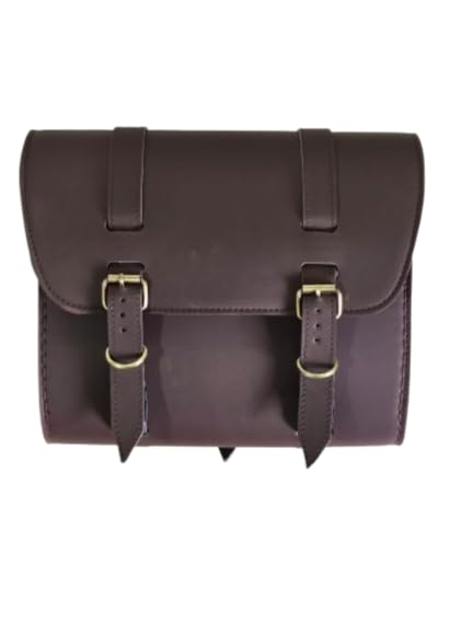 Prestigo Style Upholstery Motorcycle Side Bag Capacity, Heavy Fabric, Compatible with RE Classic Bullet 350/500cc, Single Side (Brown Side Bag-image-5