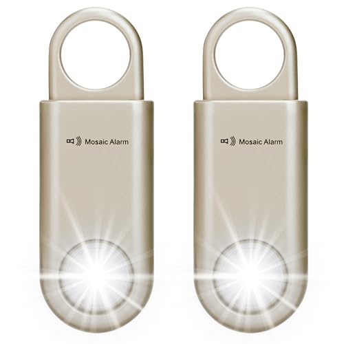 2 Pack Personal Safety Alarm with Ultra Bright Strobe Light