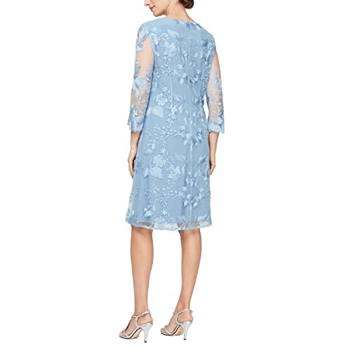 Image of Alex Evenings Womens Midi Scoop Neck Shift Dress with Jacket (Petite and Regular)