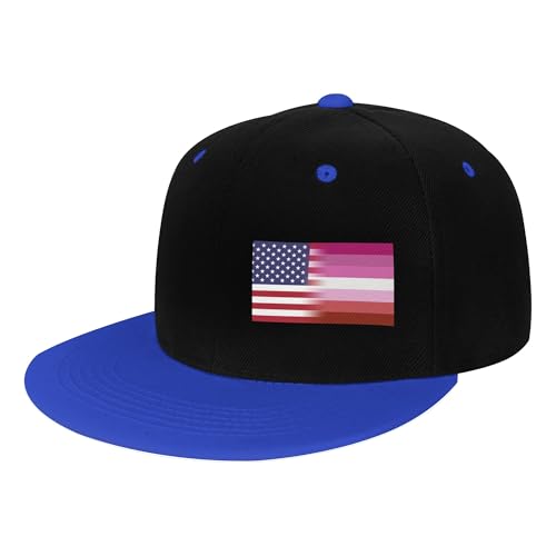 American Lesbian Flag Children's Flat Brimmed Hip-hop Hat Flat Eave Sunscreen Duckbill Cap Headgear